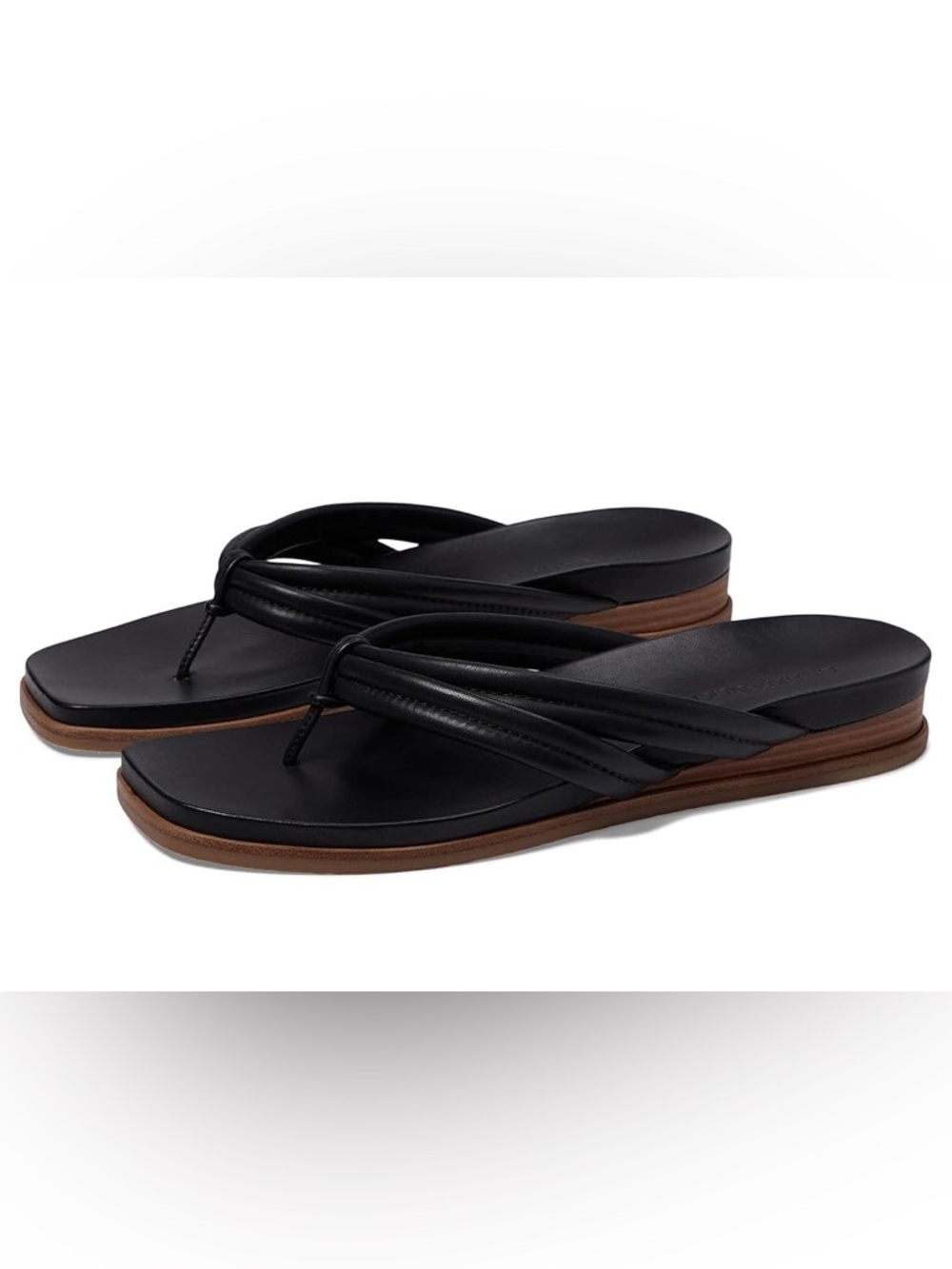 NWOT Bernardo Miami Comfort Footbed Leather Sandal Black Size 8